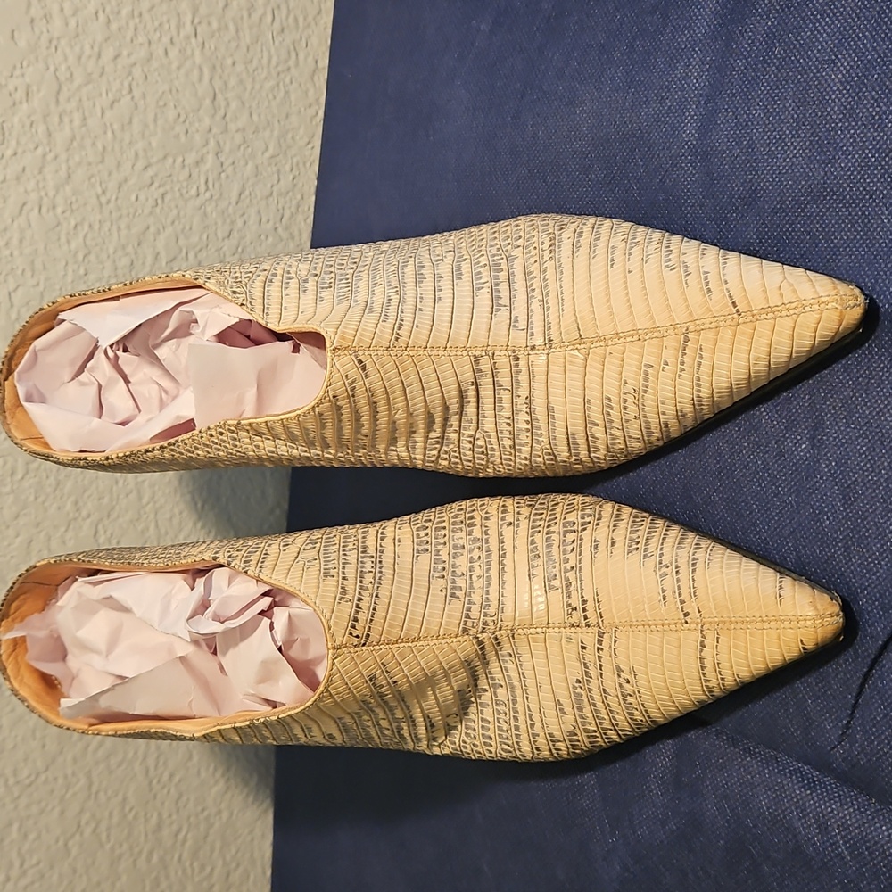 Christian Louboutin Beige and Black Mules